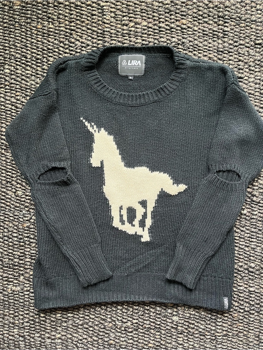 Lira Unicorn Cut Out Elbows Sweater
